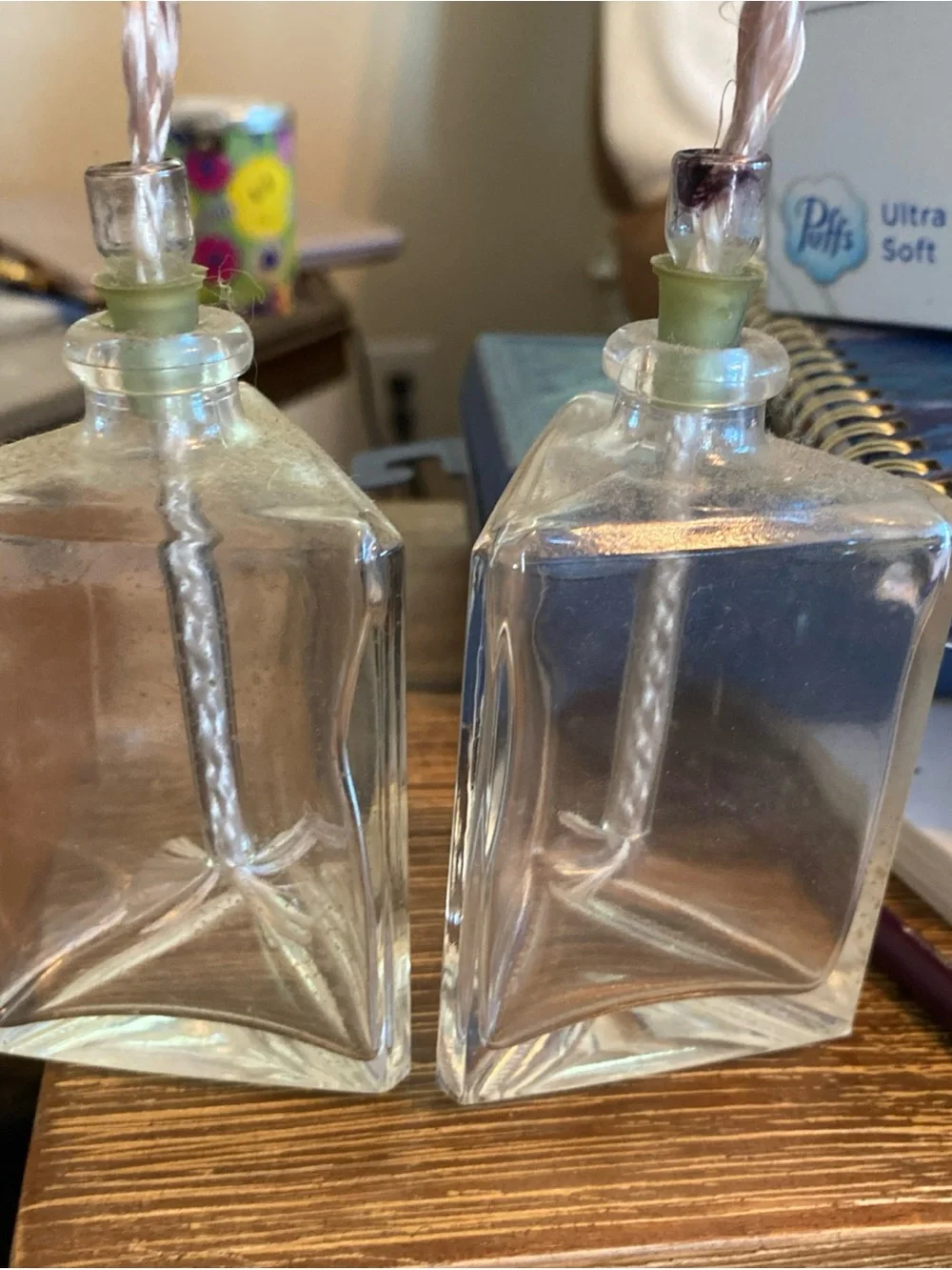 Clear Glass Lantern Accent Pair - Clear